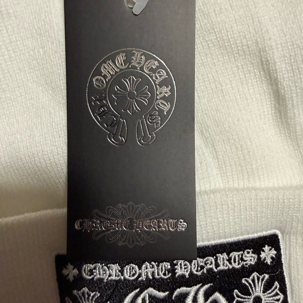 Chrome Hearts Ivory Knit Hat - Picture 3 of 4